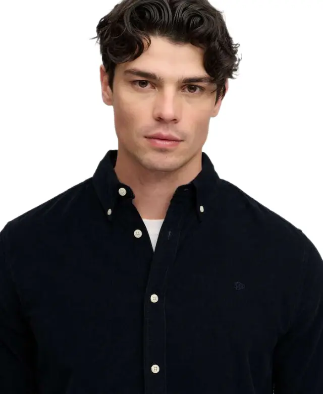Superdry ανδρικό μονόχρωμο πουκάμισο Classic Needle Cord M4011044A-2 2