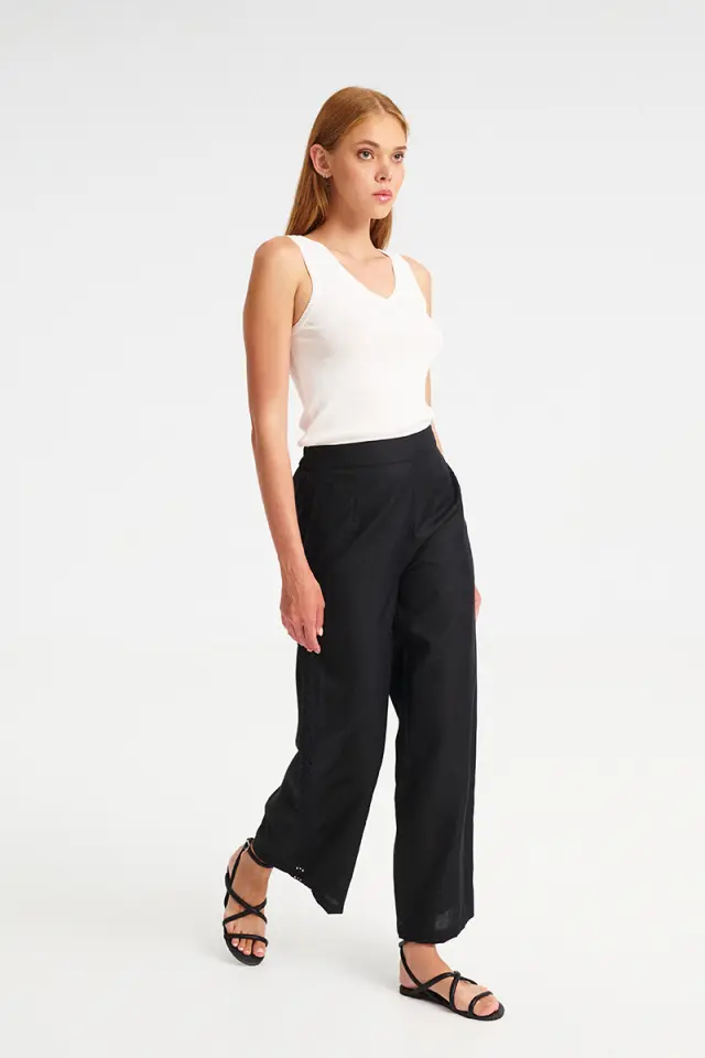 Ψηλόμεσο Παντελόνι με Δαντελένια Τρέσα CALINDA TROUSERS - XS 2