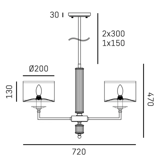 Φωτιστικό Οροφής SUTTON P02392AU-WH – 2 Φώτα με Χρυσό Φινίρισμα 3