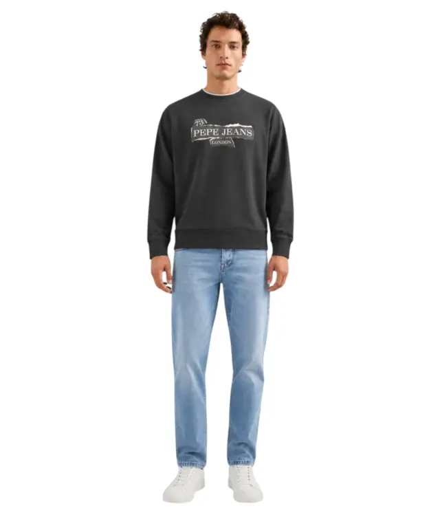 Pepe Jeans - Ανδρική Μακρυμάνικη Μπλούζα Φούτερ Gus Crew PM5800066-999 Μαύρο 3
