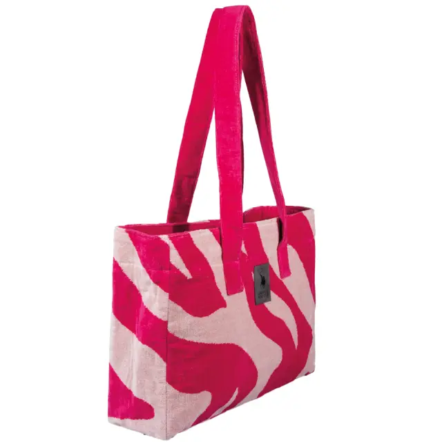Τσάντα Θαλάσσης 50x38 Greenwich Polo Club Essential 5200 Taupe-Magenta 100% βαμβακερό 2