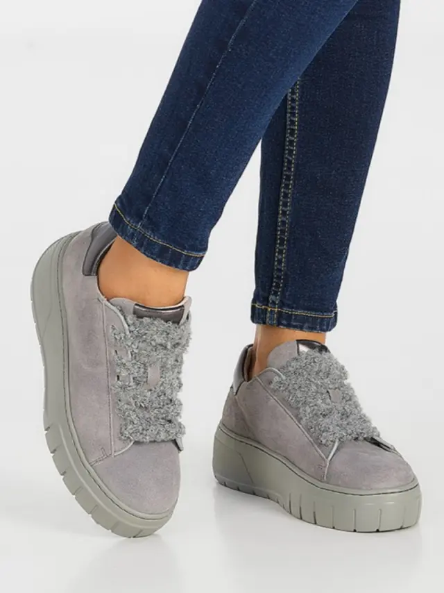 Gabor Sneakers Γυναικείο δέρμα Nubuck Γκρί GAB/73222 12-STEEL 2