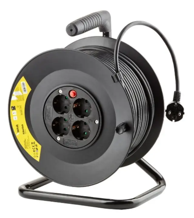 Technik Professional Στροφείο 4 Θέσεων 50m 1,5mm2 Μαύρο 41.003.0002