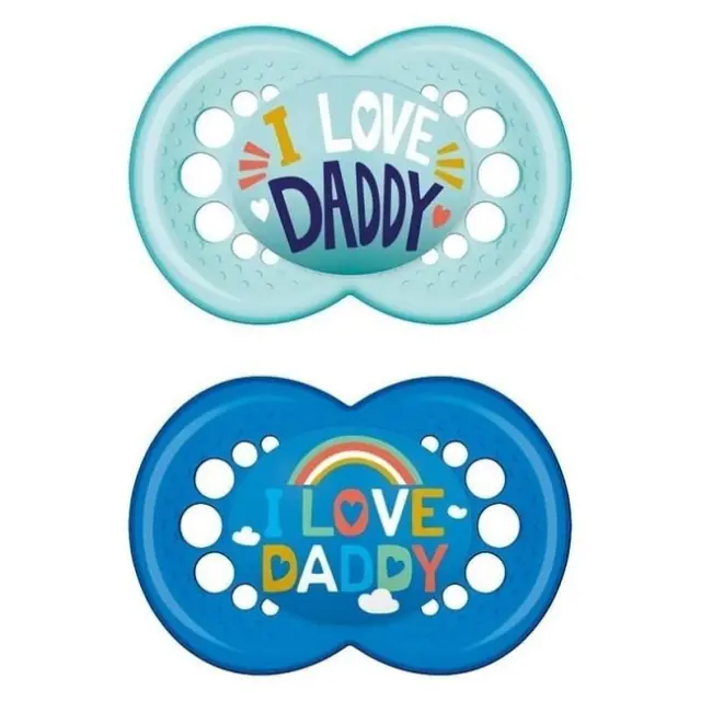 MAM Ι Love Daddy 170S Πιπίλα Σιλικόνης Αγόρι (6-16m) 2pcs 2