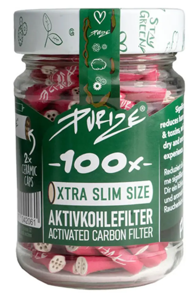 Φίλτρο Purize Extra Slim 100 Ενεργού Ανθρακα 5.9mm - Ροζ