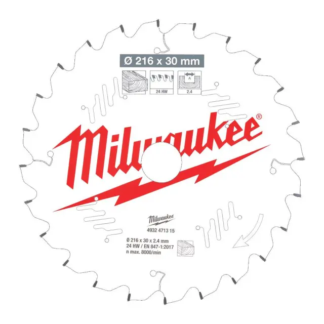 Milwaukee 4932471315 - Δίσκος Κοπής Ξύλου S216X30/24z 3