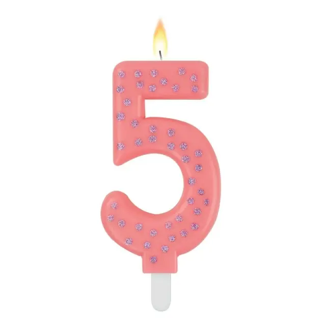 LEGAMI MAXI CANDLE - NUMBER 5 - PINK