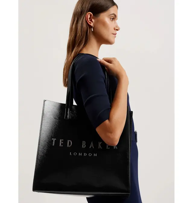 Γυναικεία Τσάντα Ώμου Ted Baker Crinkon Large Icon 271041 Μαύρο Λουστρίν Μαύρο - One Size 3