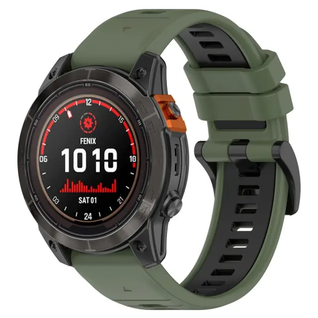 Dual Colour Λουράκι για Fenix 5s/6s/6s/7s Pro/8/9 (43mm)-Green/Black OEM