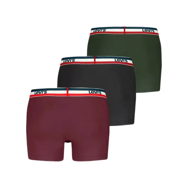 Levi's Ανδρικό Boxer Super Soft Boxer Brief - Τριπλό Πακέτο, Χρώμα Κόκκινο-Μαύρο-Πράσινο - XL 2