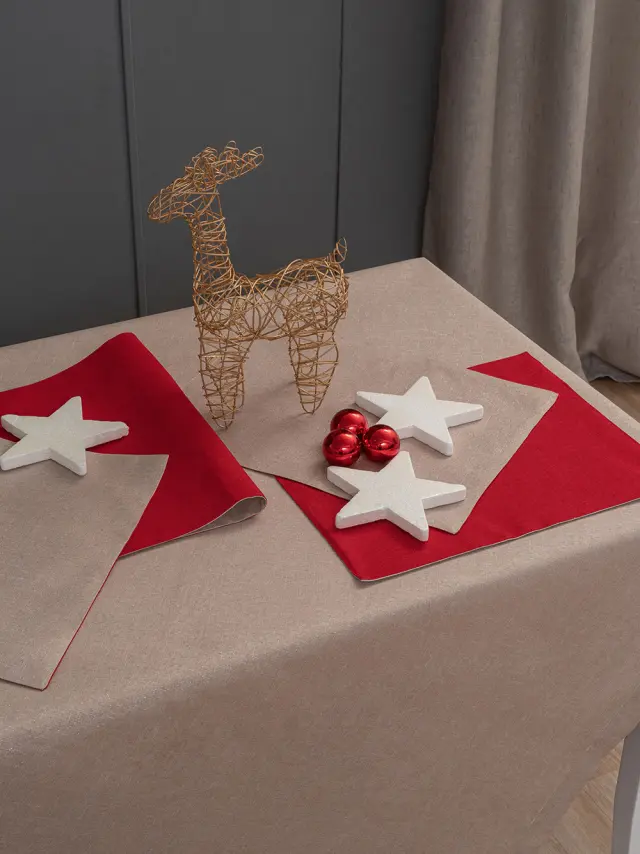 Τραπεζομαντηλο Christmas Collection 140X18 CD01 με λάστιχο 0 140X180 BEIGE 2