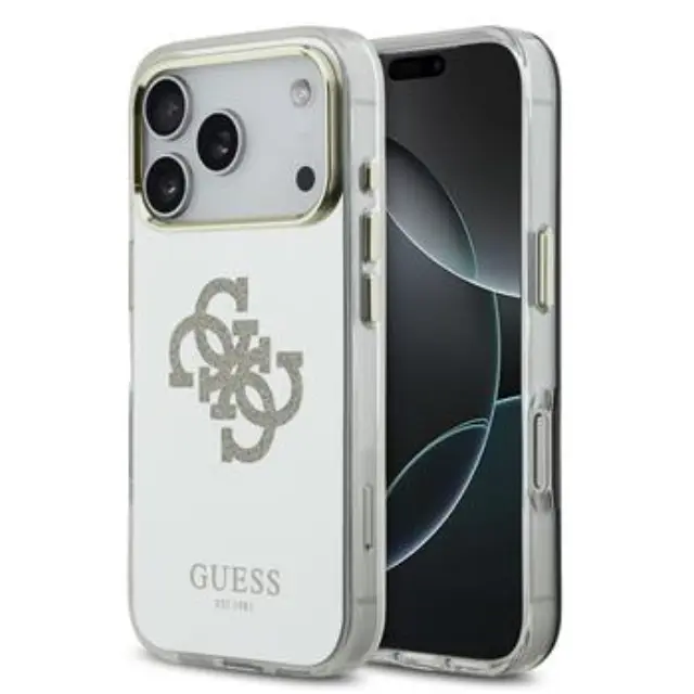 Guess PC/TPU Mirror 4G Glitter Logo MagSafe Case for iPhone 17 Pro Gold