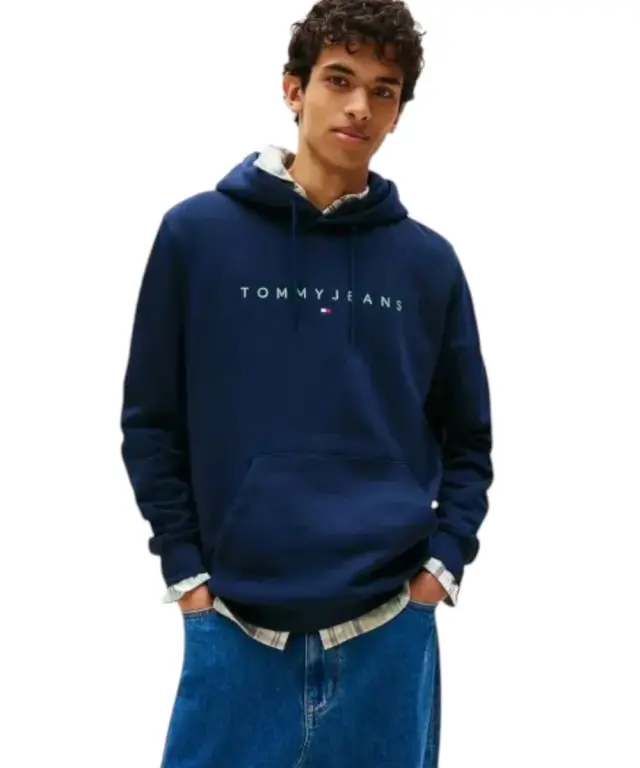 Tommy Hilfiger - Ανδρικό Φούτερ με Κουκούλα και Τσέπες DM0DM20746-0GY Μπλε Σκούρο - XL