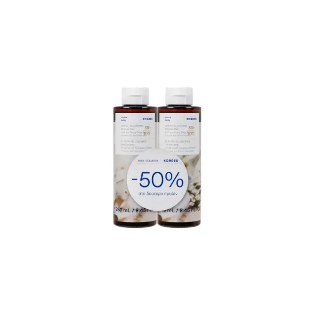 Korres Promo White Blossom Shower Gel, Αφρόλουτρο με Λευκά Άνθη (2x250ml)