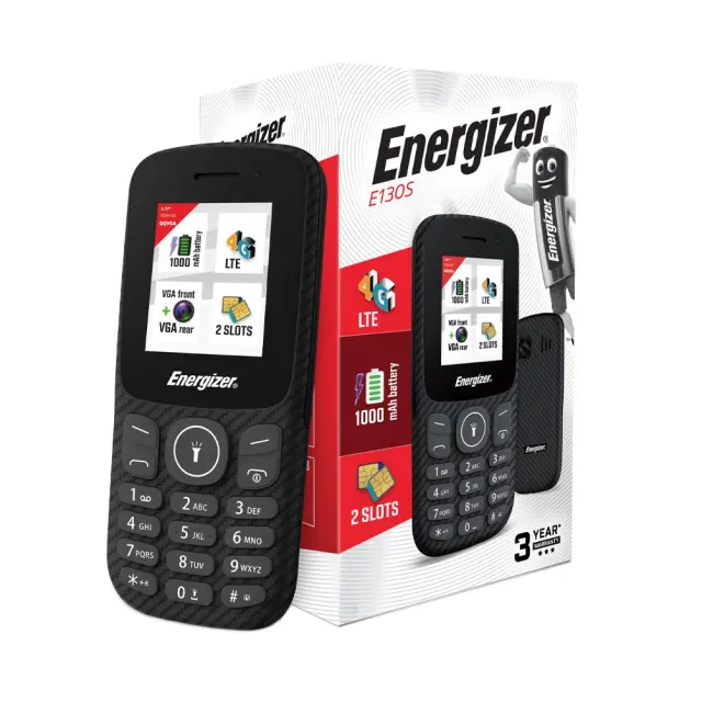 Energizer Energy E130S 4G Dual Sim 1.77" 1000 mAh, Bluetooth, Camera Μαύρο με Φορτιστή 2