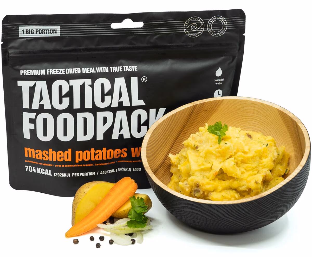 Tactical Foodpack Mashed Potatoes with Chicken 115g – Πουρές Πατάτας με Κοτόπουλο - 01-Black-Μαύρο