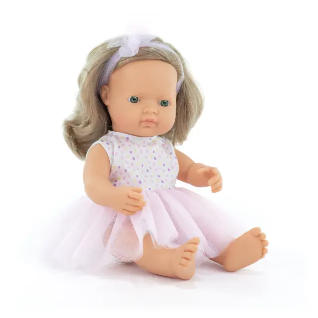 MINILAND DOLLS MINILAND ΚΟΥΚΛΑ ΞΑΝΘΟ ΚΟΡΙΤΣΙ 38 CM ΜΕ ΡΟΥΧΑΛΑΚΙΑ