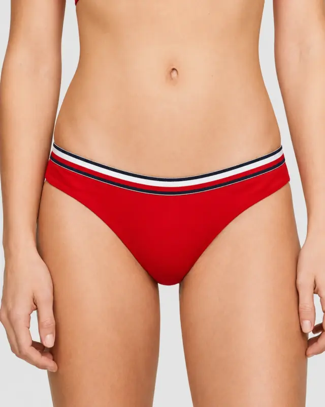 Tommy Hilfiger Γυναικείο Κόκκινο Bikini Slip με Ριγέ Λάστιχο - XS 2