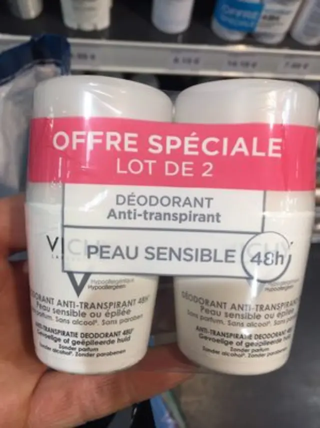 Vichy Deodorant 48hrs Roll On 48ωρη Αποσμητική Φροντίδα για Ευαίσθητες Και Αποτριχωμένες Επιδερμίδες -50% ΕΚΠΤΩΣΗ ΣΤΟ 2ο ΠΡΟΪΟΝ, 2 x 50ml