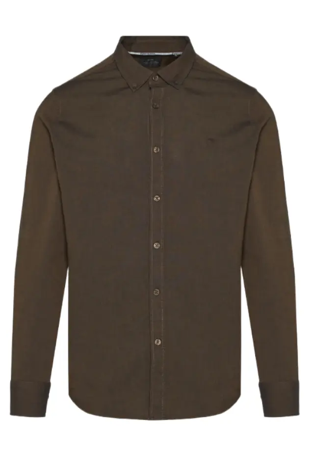 Funky Buddha ανδρικό βαμβακερό πουκάμισο button down FBM014-001-05-1