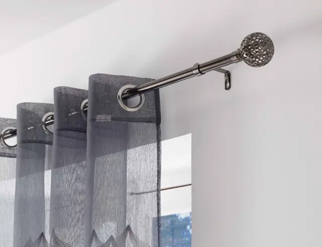 Μονό Κουρτινόξυλο Globa Douceur d'intérieur με διάμετρο 19mm και επέκταση 120 - 210cm - Nickel 1900287