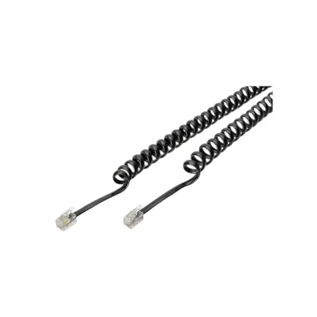Καλώδιο γραμμής τηλεφώνου σπιράλ - 4P4C - 4m - 097060 - Black