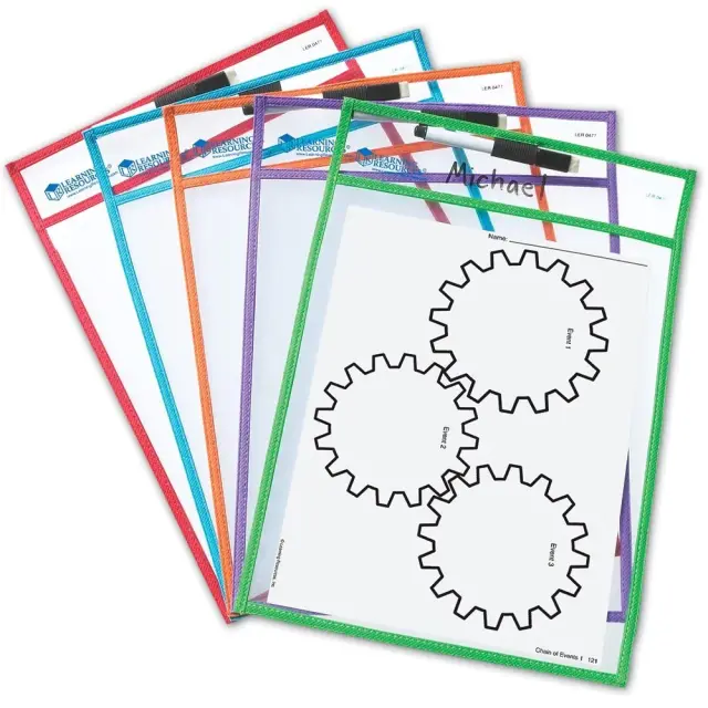 Learning Resources Εκπαιδευτικός Εξοπλισμός Θήκες Γράψε - Σβήσε (Σετ των 5) για 3+ ετών LER 0477 2
