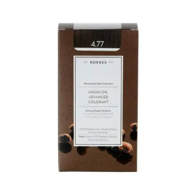 Korres Argan Oil Advanced Colorant Μόνιμη Βαφή Μαλλιών 4.77 Σκούρο Σοκολατί, 50ml 2