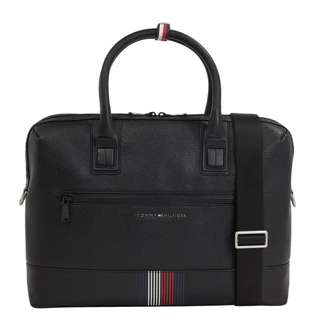 Τσάντα TOMMY HILFIGER TH Signature Laptop 12481 Μαύρο