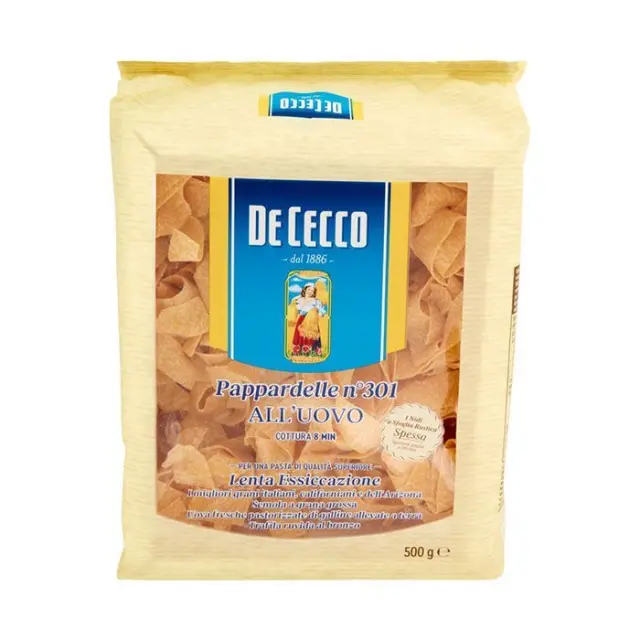De Cecco Pappardelle All'Uovo no. 301 - Παπαρδέλες Αυγού νο. 301 500gr (Aνάλωση κατά προτίμηση πριν από 05/02/27)