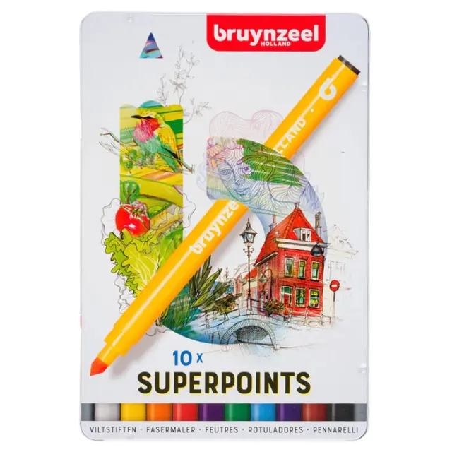 Bruynzeel Μαρκαδόροι Superpoints, Σετ 10 Χρώματα
