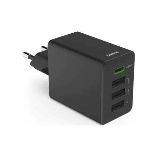 Hama Charger 35W PD/QC 1x USB-C, 3x USB-A, Black (201990)