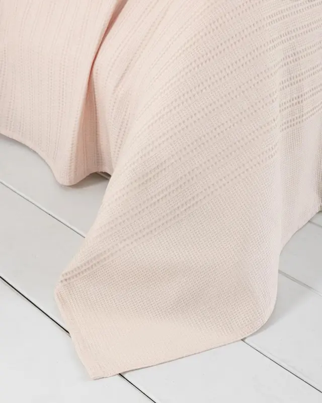 Κουβέρτα 160x240 Μονή 200gsm Πικέ Nima Dune 100% βαμβακερό- Rose Pink 2