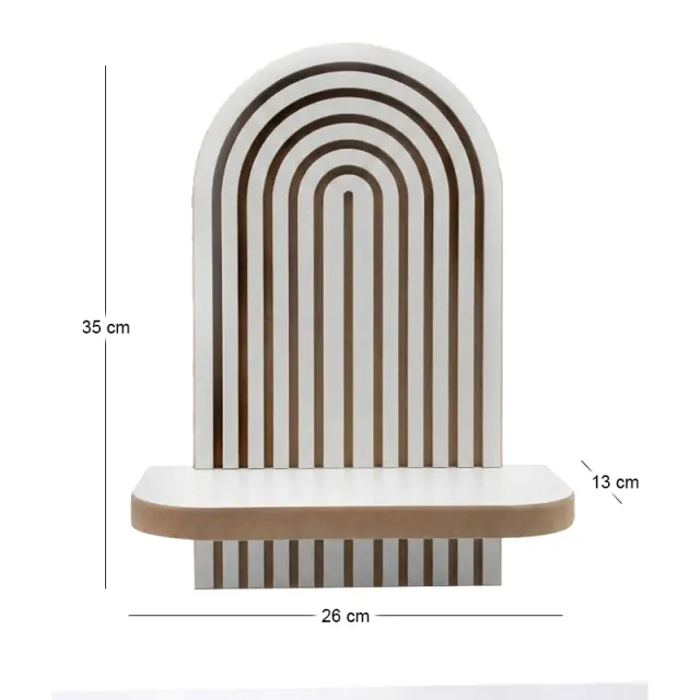 Ραφιέρα τοίχου Artwill Megapap Mdf χρώμα λευκό - oak 26x13x35εκ. 2