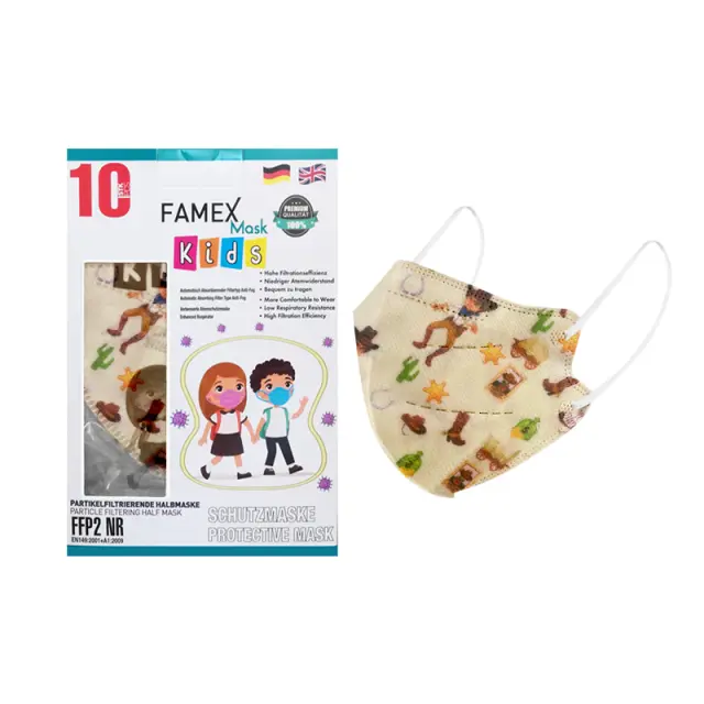 Μάσκα για παιδιά FFP2 Famex KIDS PFE≥95% 10τμχ - Cowboy