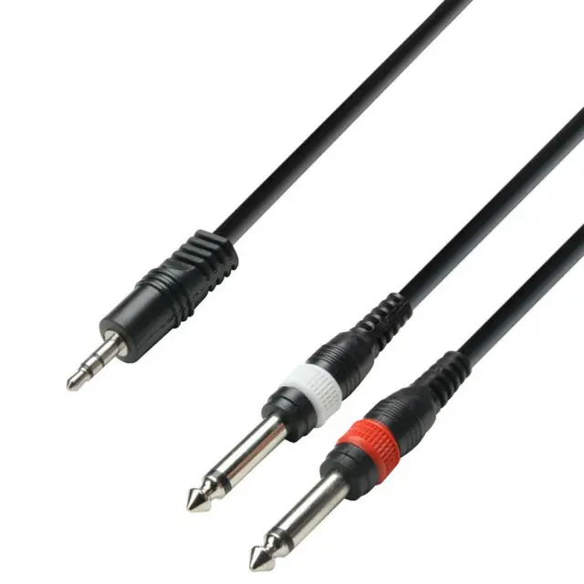 Adam Hall K3YWPP0100 3Star Series Καλώδιο Audio 1/8 Stereo Jack - 2x1/4 Mono Jack 1m Μαύρο