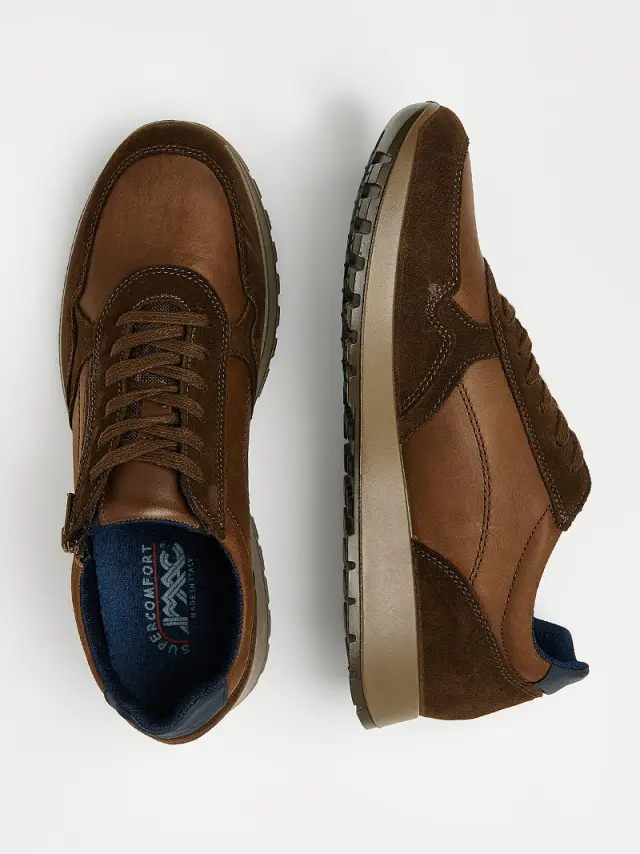 Imac Sneakers Ανδρικό δέρμα/δέρμα Nubuck Καφέ IMA/253010 COGNAC - 41 3