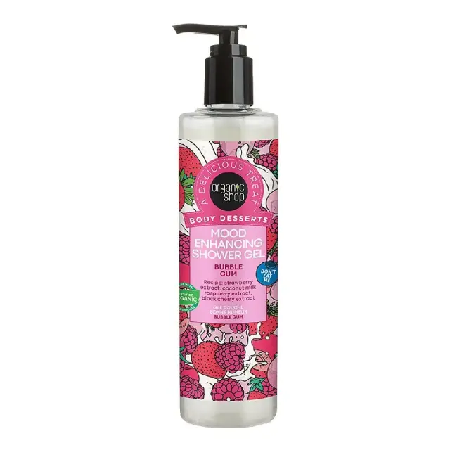 Organic Shop by Natura Siberica Body Desserts Mood Enhancing Shower Gel Bubble Gum Αφρόλουτρο Τσιχλόφουσκα, 280ml