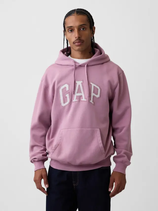 Ανδρικό Φούτερ με Κουκούλα VintageSoft με Λογότυπο Wispy pink mauve