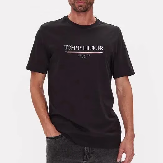 Tommy Hilfiger Ανδρικό Μαύρο T-Shirt Μαύρο