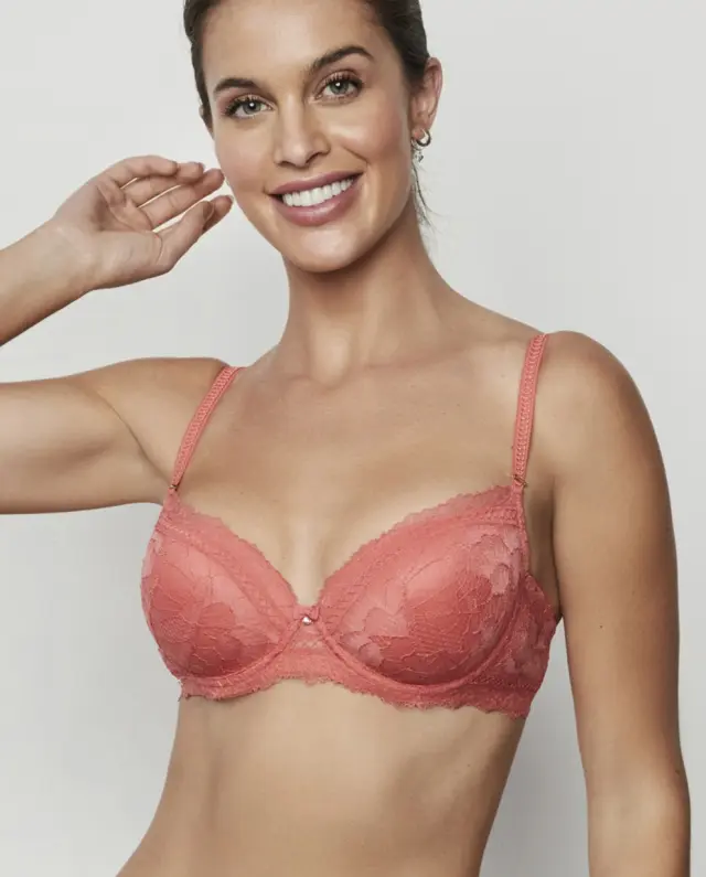 Selmark Agatha Δαντελένιο Σουτιέν Με Ελαφριά Ενίσχυση Coral - 80D