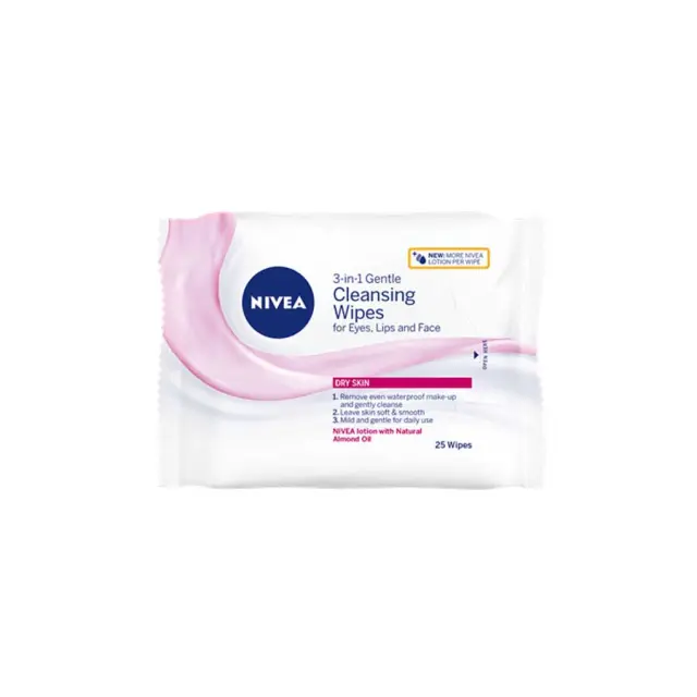 Nivea Απαλά Μαντηλάκια Καθαρισμού Για Ξηρή Επιδερμίδα 25Τεμάχια