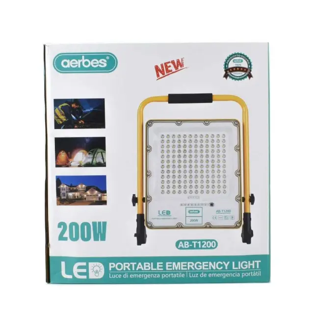 Στεγανός Προβολέας IP66 Ισχύος 200W με Ψυχρό Λευκό Φως AB-T1200 2