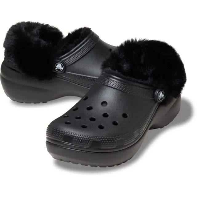 Crocs Classic Platform Fuzz Lined Cg Black 212854-001 - 38-39 2