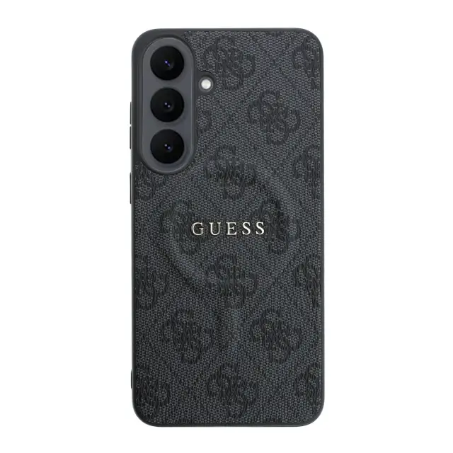 Guess PU Leather 4G Gold Frame Magnetic Case for Samsung Galaxy S26 FE Black 3