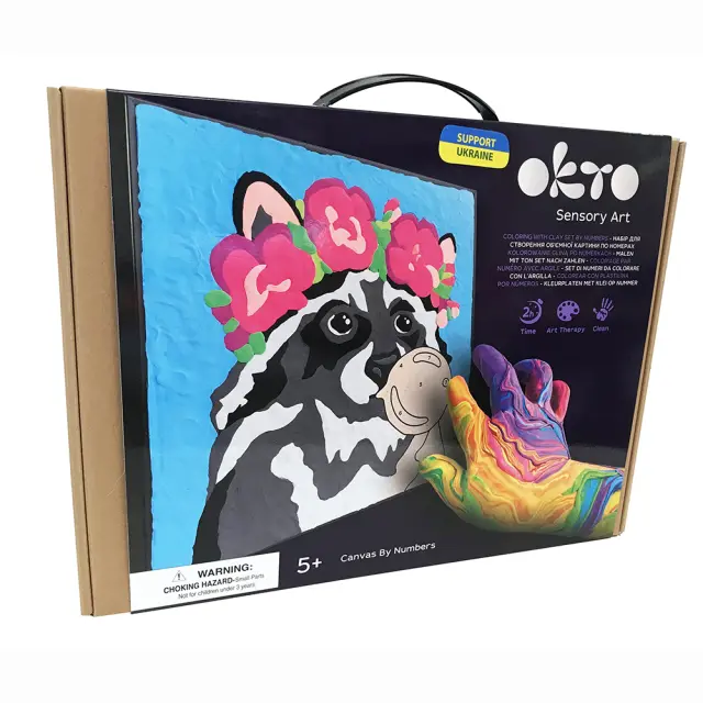 Okto DIY Δημιουργικό Sensory Σετ Ζωγραφικής 3D με Πηλό Ρακούν (5+ ετών) 20002