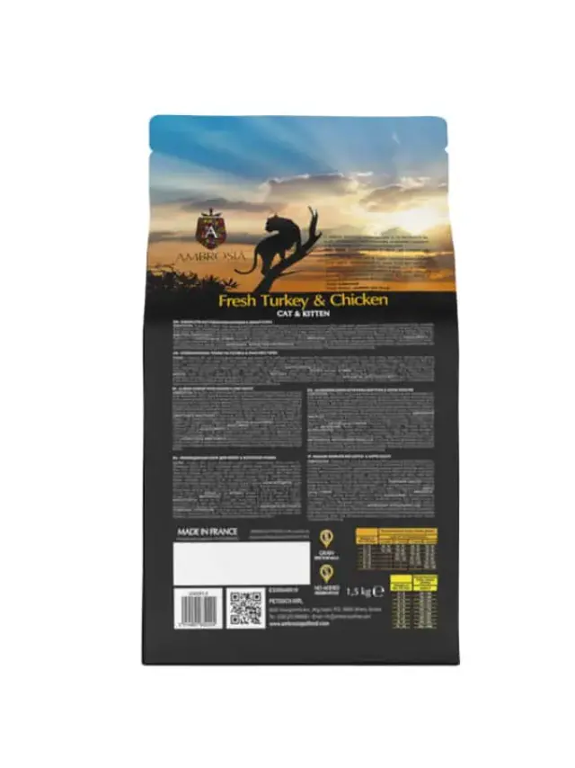 Ambrosia Grain Free Cat Kitten Fresh Turkey & Chicken 5Kg Μονόχρωμο 3
