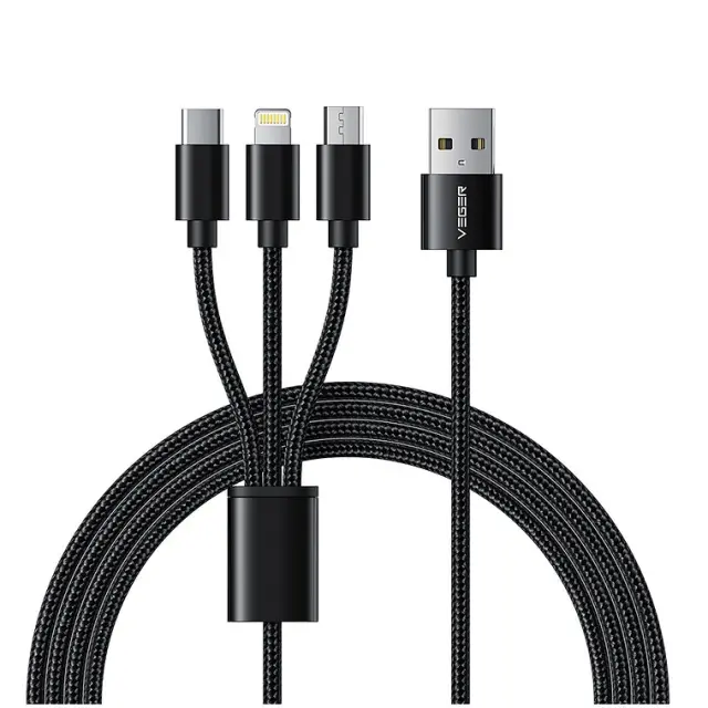 Veger V303 Premium 3-In-1 Charging Cable - 1.5M