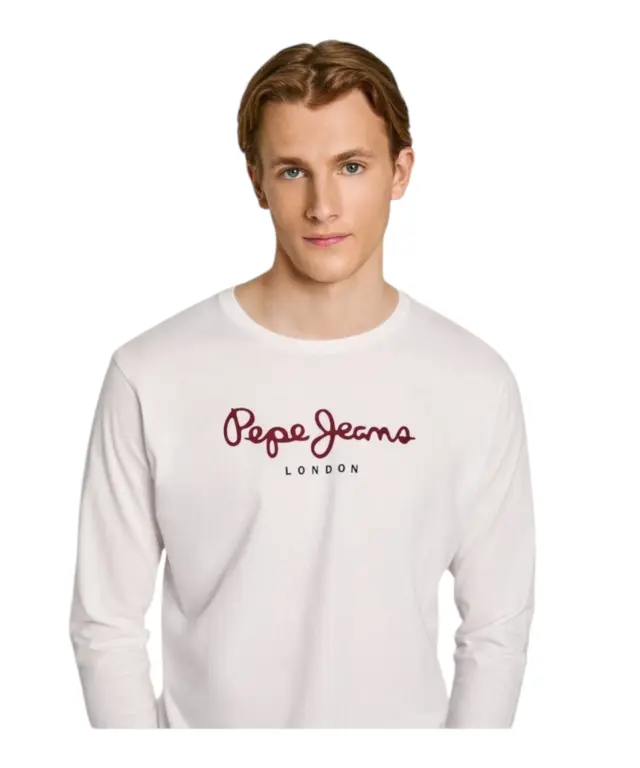 Pepe Jeans - Ανδρική Μπλούζα Μακρυμάνικη Eggo PM508209-800 Λευκό 3