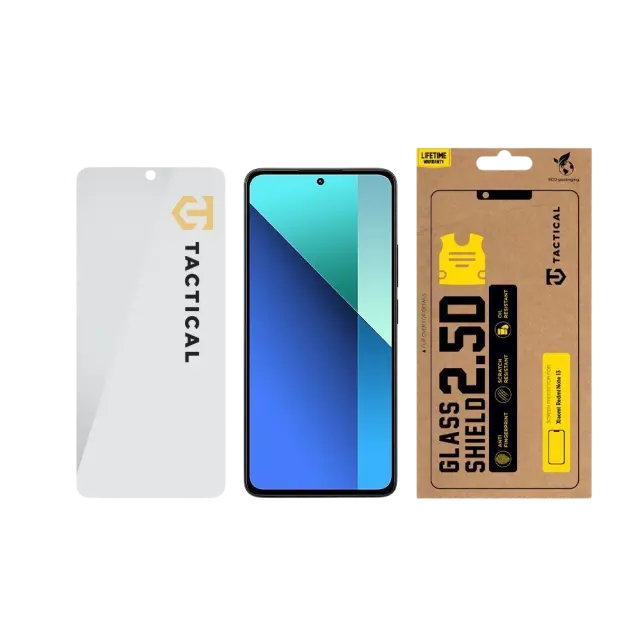 Tactical Glass Shield 2.5D for Xiaomi Redmi Note 13 4G/5G/14S Clear 3